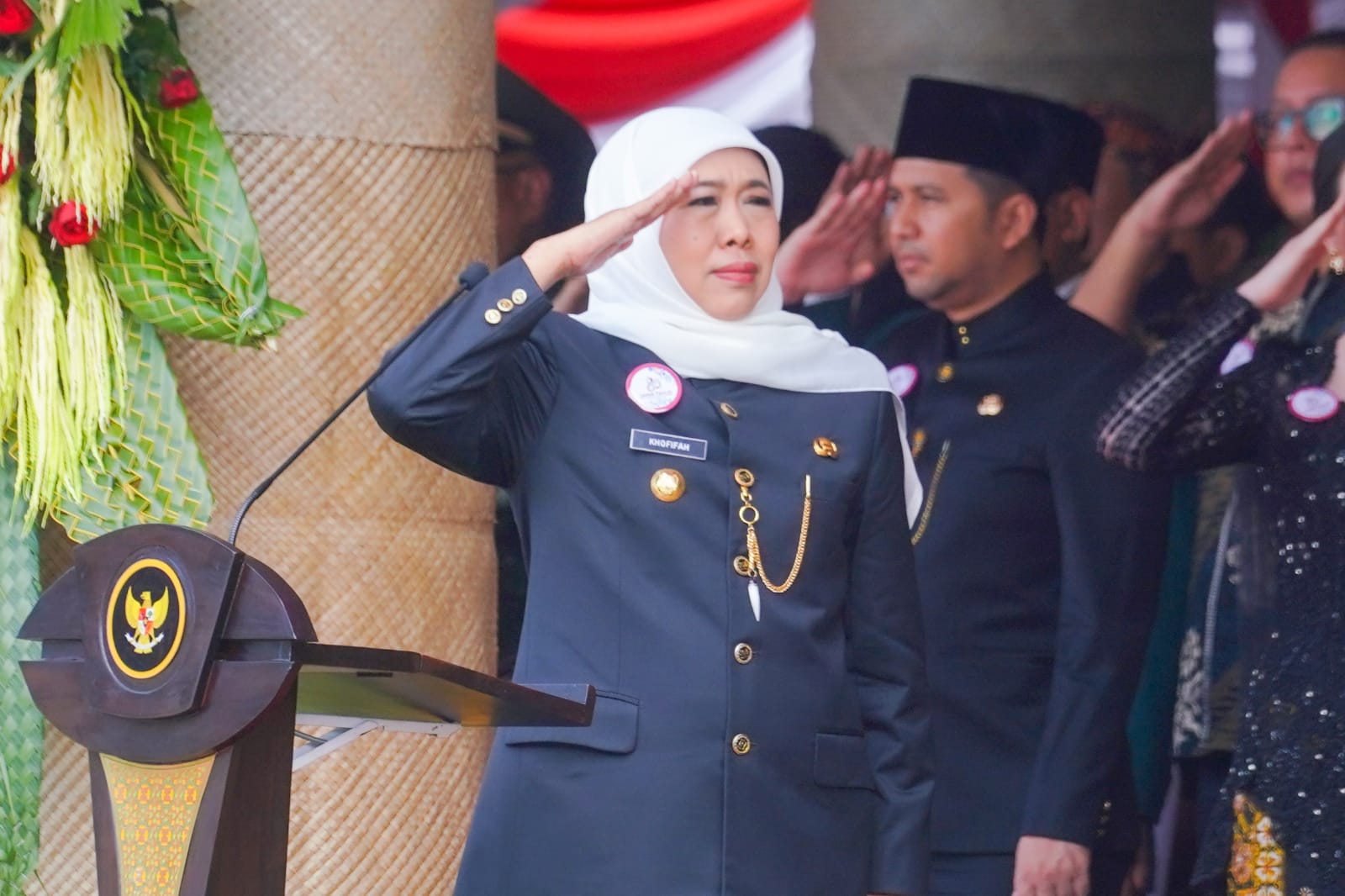 Pimpin Upacara Hari Jadi ke-80 Jawa Timur, Khofifah Ungkap Filosofi Kerja 'Jatim Bisa'