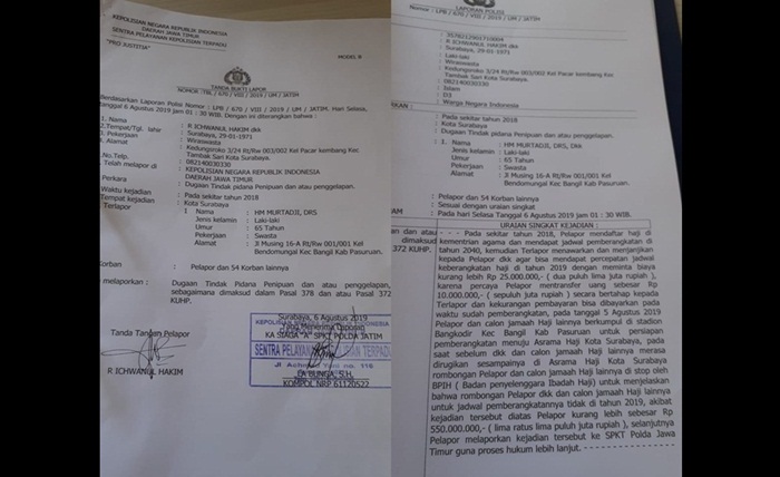 Surat pelaporan.