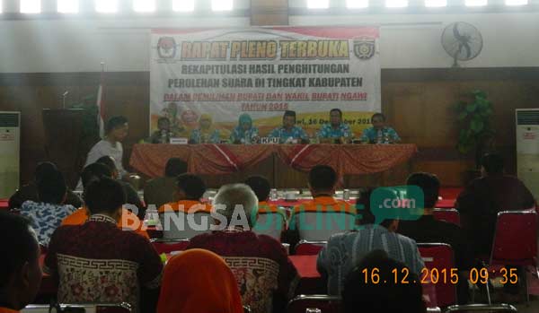 Hasil Rekapitulasi Pilkada Ngawi: Paslon OK Unggul Telak dengan Raihan Suara 87,65 Persen