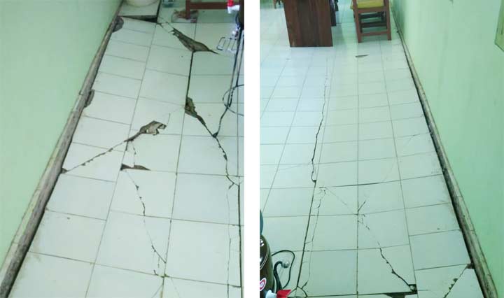 Butuh Perbaikan, Lantai SMK Nurul Dholam Kebonagung Pacitan Ambles dan Retak