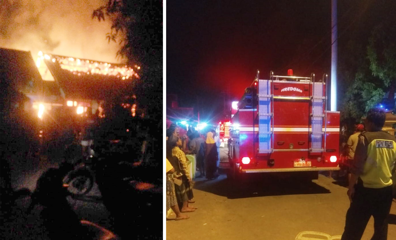 Kebakaran gedung SDN Waung, Kecamatan Krembung, Sidoarjo, diduga akibat korsleting listrik.