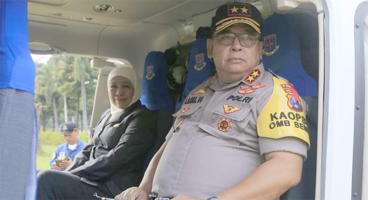 Kapolda Jatim Irjen Pol Luki Hermawan mendampingi Gubernur Jatim Khofifah Indar Parawansa melakukan pemantauan kesiapan pemilu di sejumlah daerah.