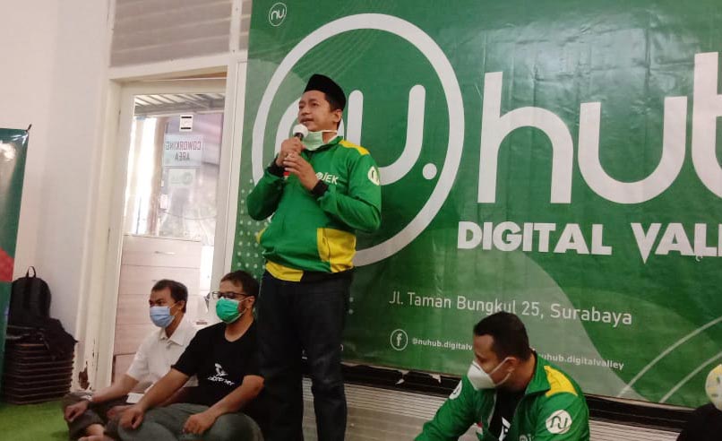 Launching NU Hub Digital Valley di Surabaya yang akan difungsikan sebagai pusat ekosistem digital bagi para santri. foto: DIDI ROSADI/ BANGSAONLINE
