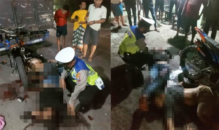Polisi saat memeriksa korban sekaligus melakukan olah TKP.