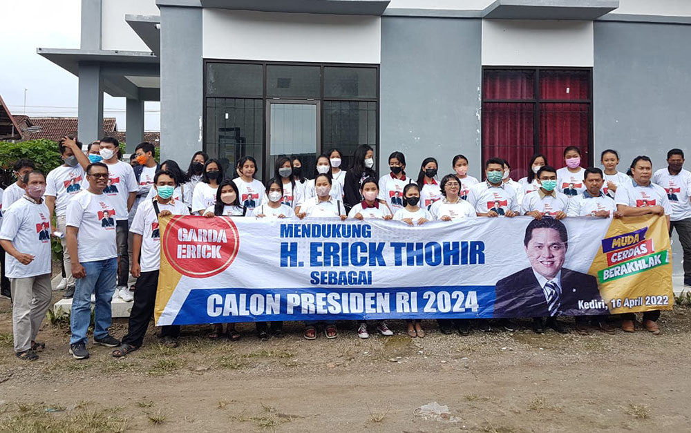 Komunitas Milenial di Kediri Dukung Erick Thohir Maju Capres 2024