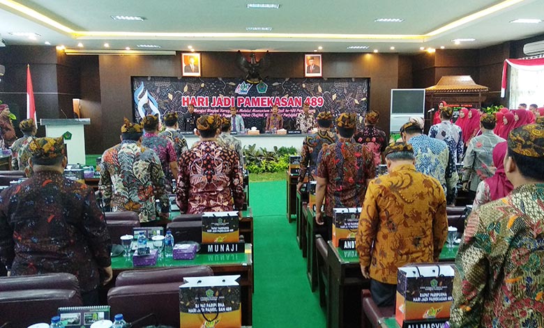 Suasana Sidang Paripurna Istimewa yang digelar DPRD Pamekasan dalam rangka memperingati Hari Jadi Kabupaten Pamekasan ke-489.