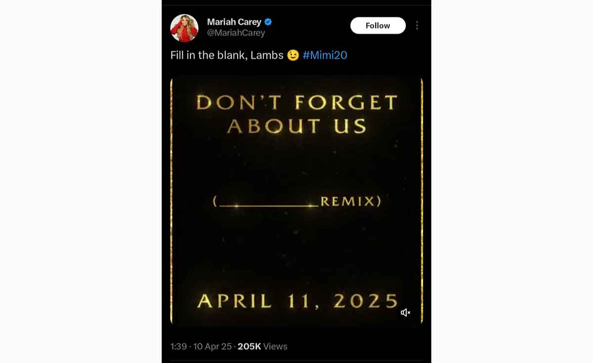 Mariah Carey Rilis Remix Don't Forget About Us