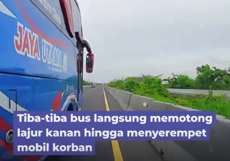 Kronologi Bus Jaya Utama Serempet Mobil Wuling Alvez di Tol Surabaya-Gresik