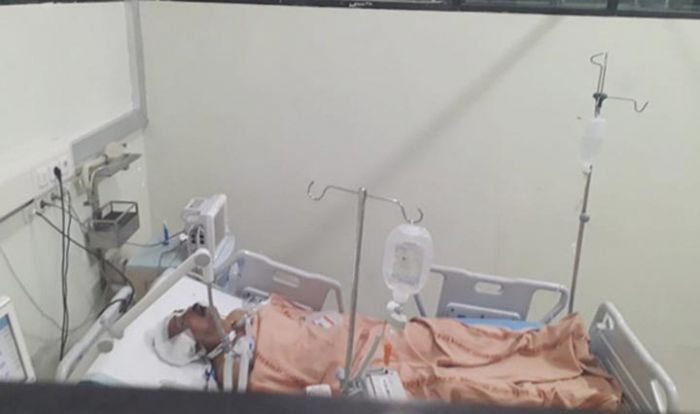 Kondisi Maman yang masih belum sadarkan diri.