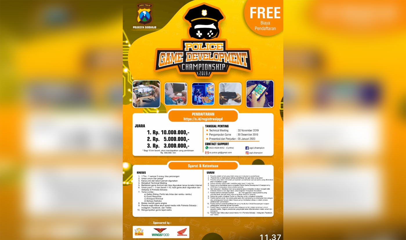 Polresta Sidoarjo 'Tantang' Generasi Muda Lomba Bikin Game Kepolisian