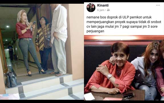 Agustina Amparwati saat mendatangi BLP dan postingan salah satu kolega Agustina di FB.