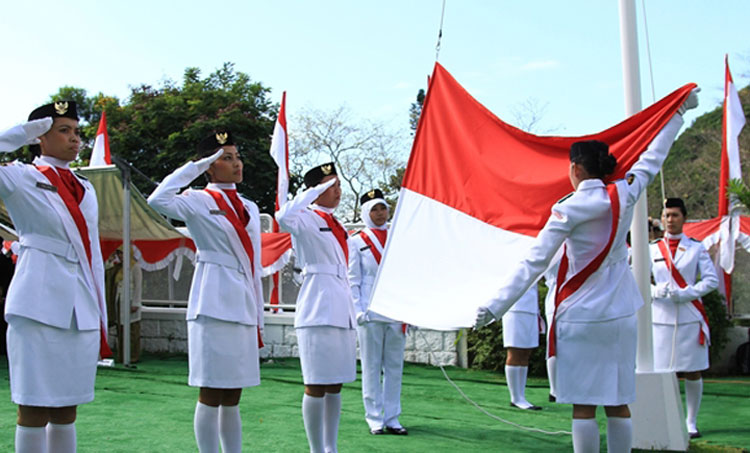 Ilustrasi upacara bendera.