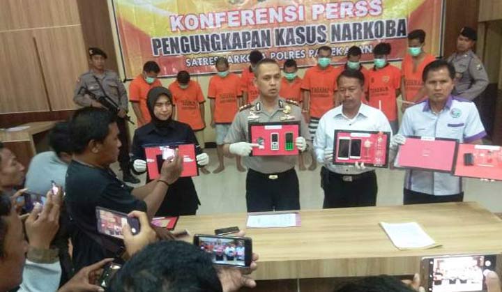Polres Pamekasan Kembali Ringkus 10 Tersangka Kasus Narkoba