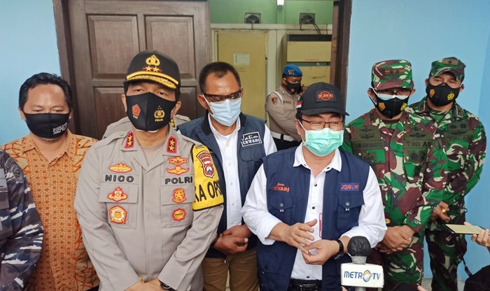 Forkopimda Jatim meninjau vaksin Covid-19 di Dinkes Jatim.