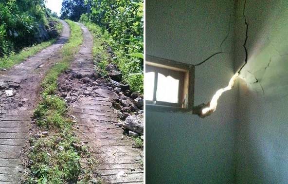 Tanah Bergerak, 5 Rumah di Tugurejo Slahung Ponorogo Retak