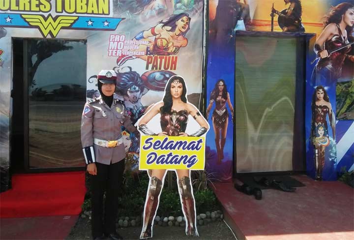 Satlantas Polres Tuban Dirikan Pos Pam Bernuansa Superhero