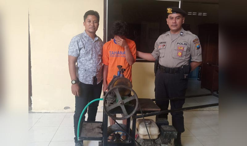 Pria Asal Pasuruan Curi Mesin Gilingan Pemeras Tebu di Kediri