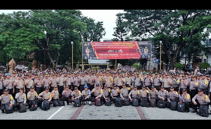 Amankan TPS di Pemilu 2019, Polresta Sidoarjo Sebar 104 Anggota
