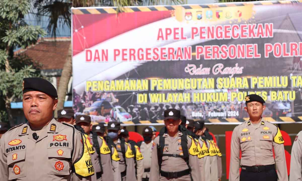 Polres Batu Kerahkan 320 Personel untuk Amankan Pemilu 2024