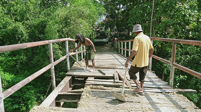 Jembatan di Desa Daleman yang akan dibangun BNPB. Foto: MUTAMMIM/BANGSAONLINE
