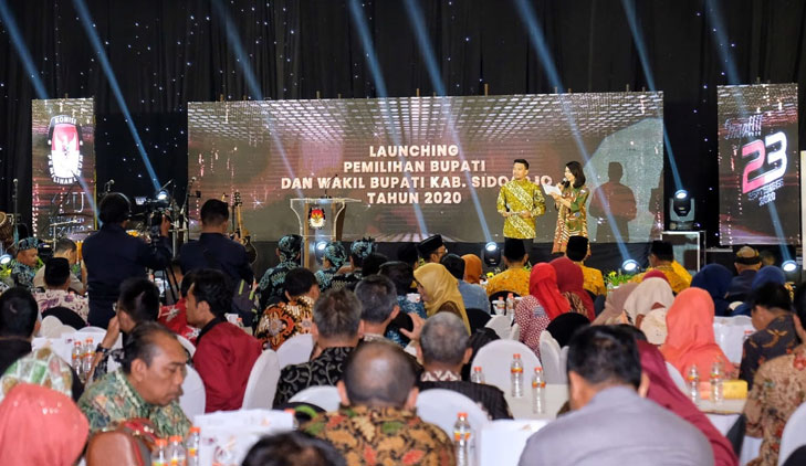 Launching Tahapan Pilkada Sidoarjo 2020 bertempat di Ballroom The Sun Hotel Sidoarjo, Sabtu (1/2/2020) malam.
