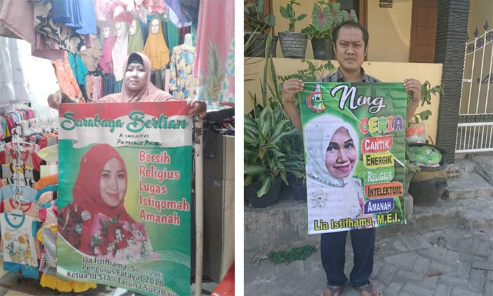 Relawan Ning Ceria dan Berlian yang merupakan organisasi pendukung Lia Istifhama untuk Pilwali Surabaya 2020. foto: ist